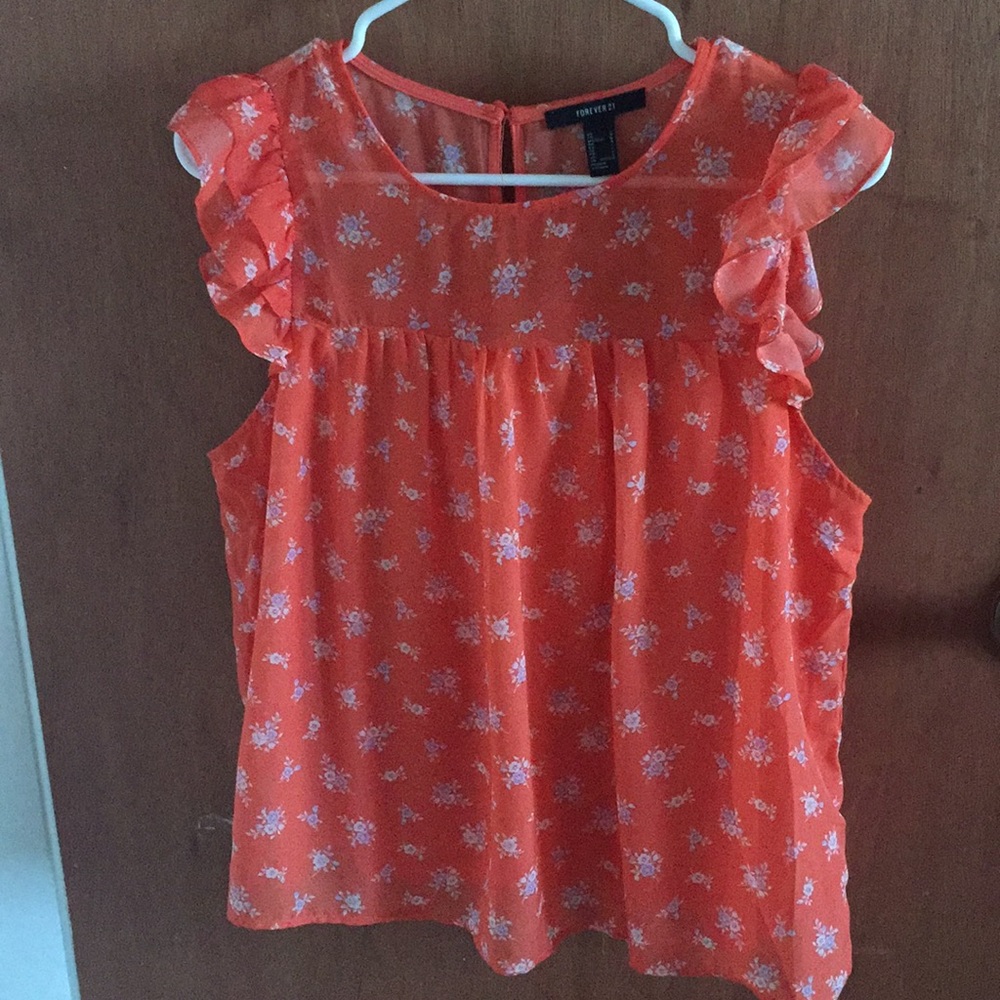 Orange floral forever 21 top